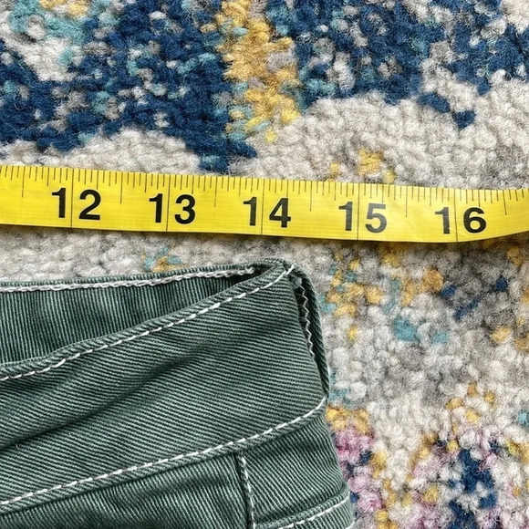 Garage Denim Low Rise Flare Jean Moss green Junior size 9 Retro - Picture 7 of 13